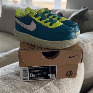Nike Kids Sneakers - Blue and Lime